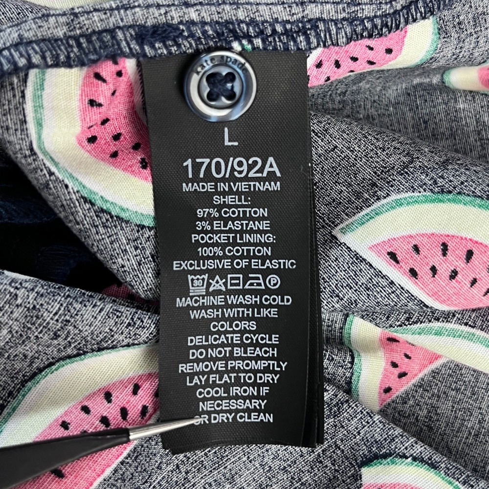 Kate Spade Watermelon Party Blaire Dress Womens Large Navy Blue KC389 - Picture 4 of 13